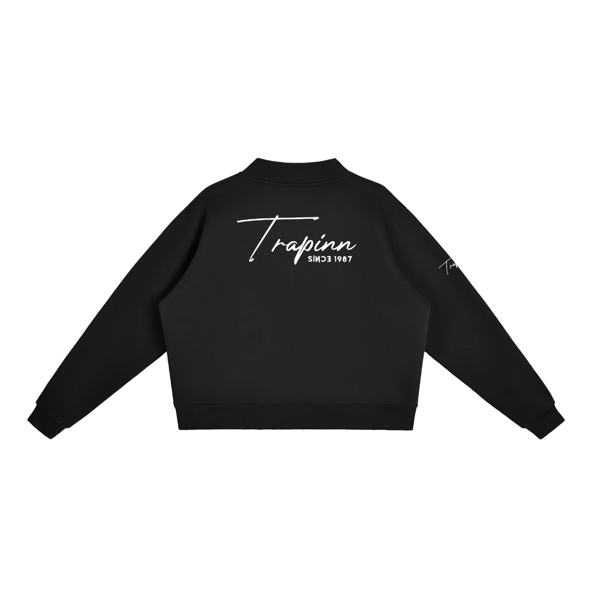 TRAPINN - Essential Fleece Mock-Neck Crew Sweatshirt