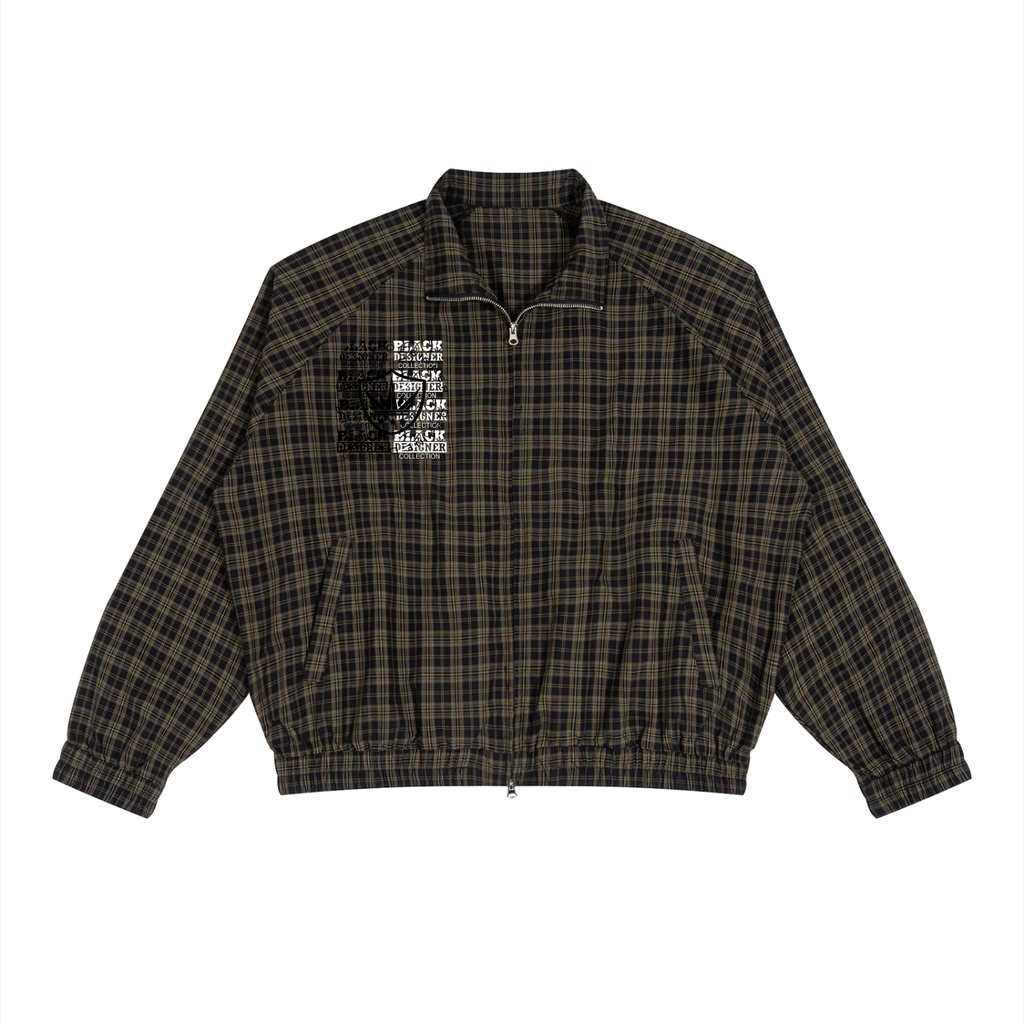 Unisex Plaid Full-Zip Track Jacket