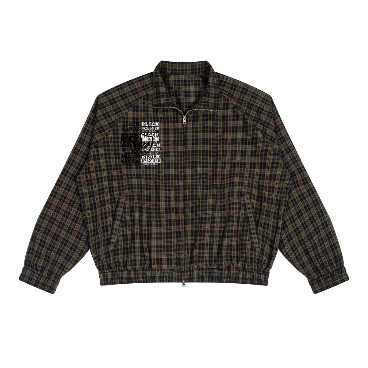 Unisex Plaid Full-Zip Track Jacket