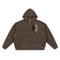 Unisex Leopard Print Waffle Full Zip Hoodie