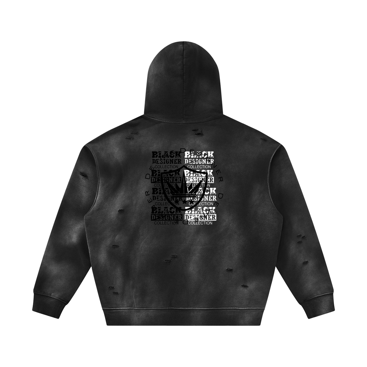 Unisex Sunfade Frayed Fleece Hoodie