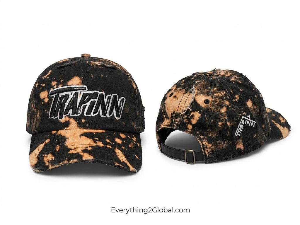 TRAPINN - BLEACHED Distressed Dad Hat