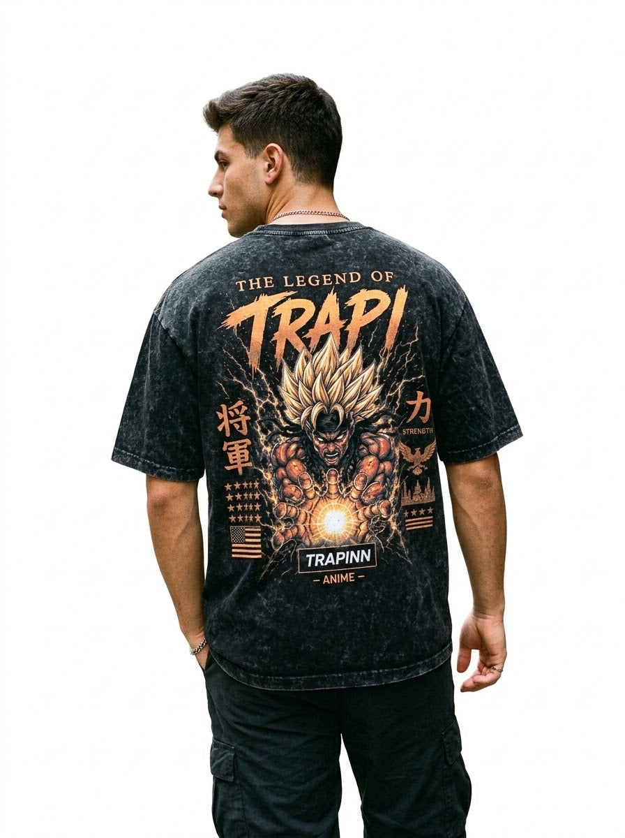 TRAPINN Anime – “The Legend of TRAPI” Vintage Wash Tee (Limited Edition)