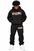 TRAPINN Worldwide – Patchwork Logo Hoodie & Jogger Set | Black