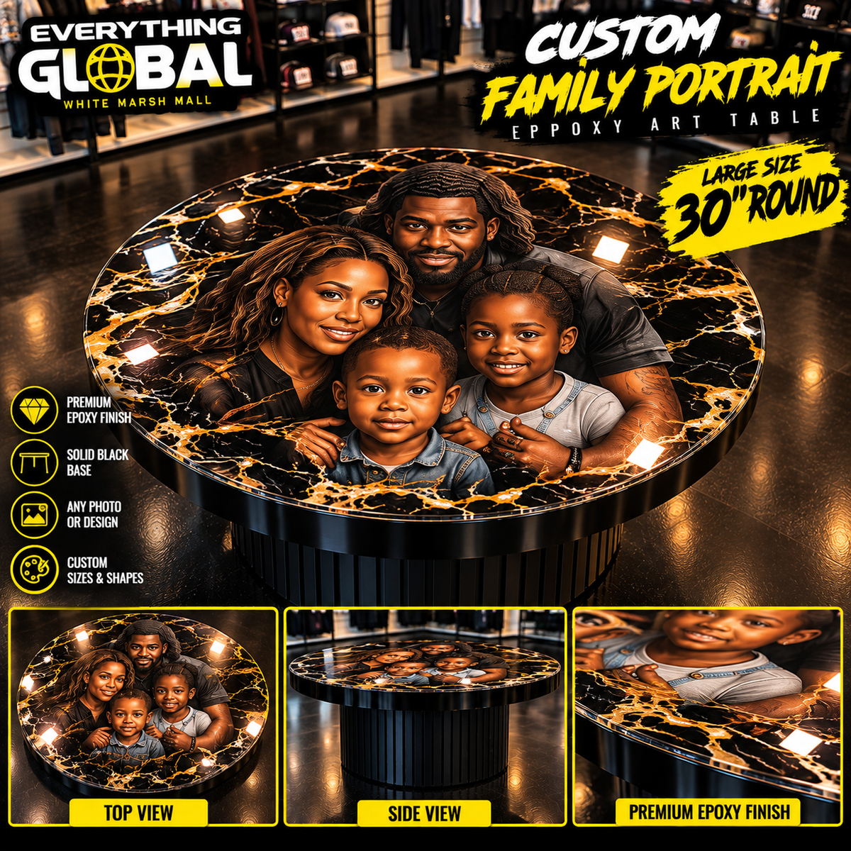 Custom Epoxy Art Table | Personalized Logo, Photo & Design Furniture