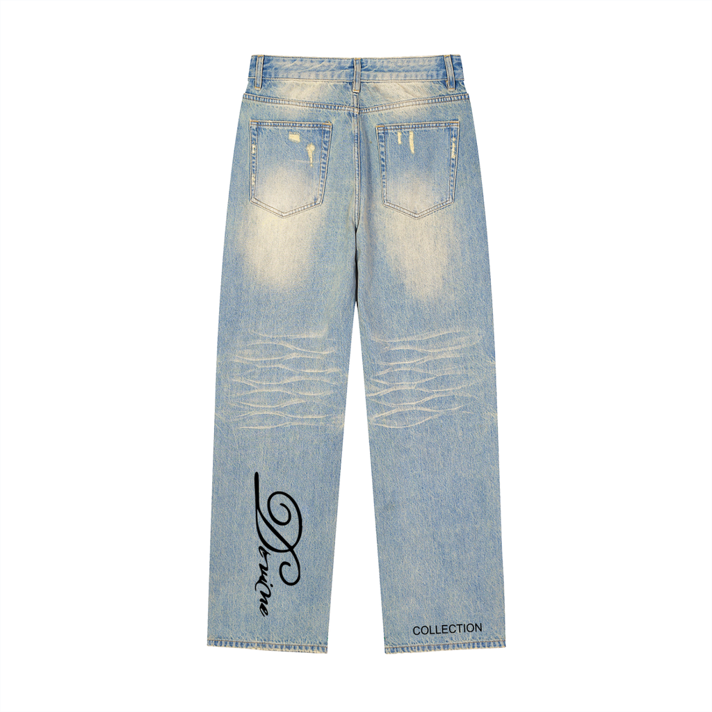 DEVINE DENIM - BDC Sun Fade Raw Hem Denim Jeans