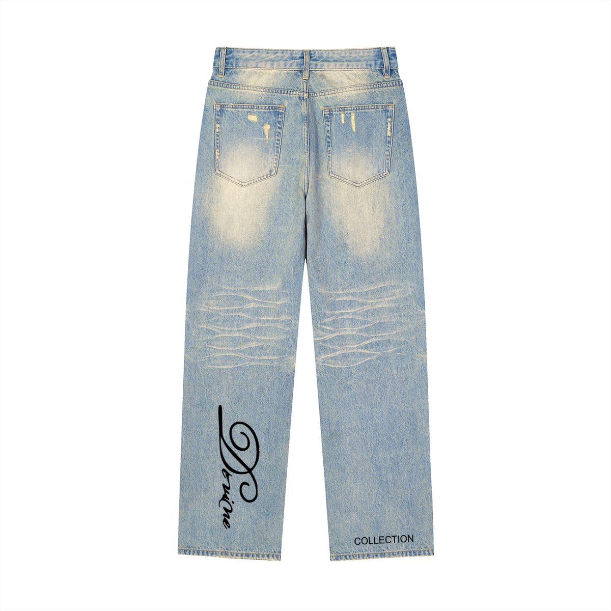 DEVINE DENIM - BDC Sun Fade Raw Hem Denim Jeans
