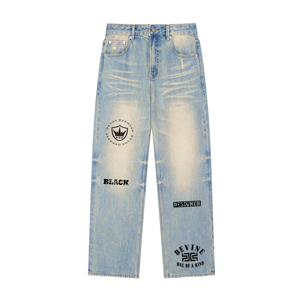 DEVINE DENIM - BDC Sun Fade Raw Hem Denim Jeans