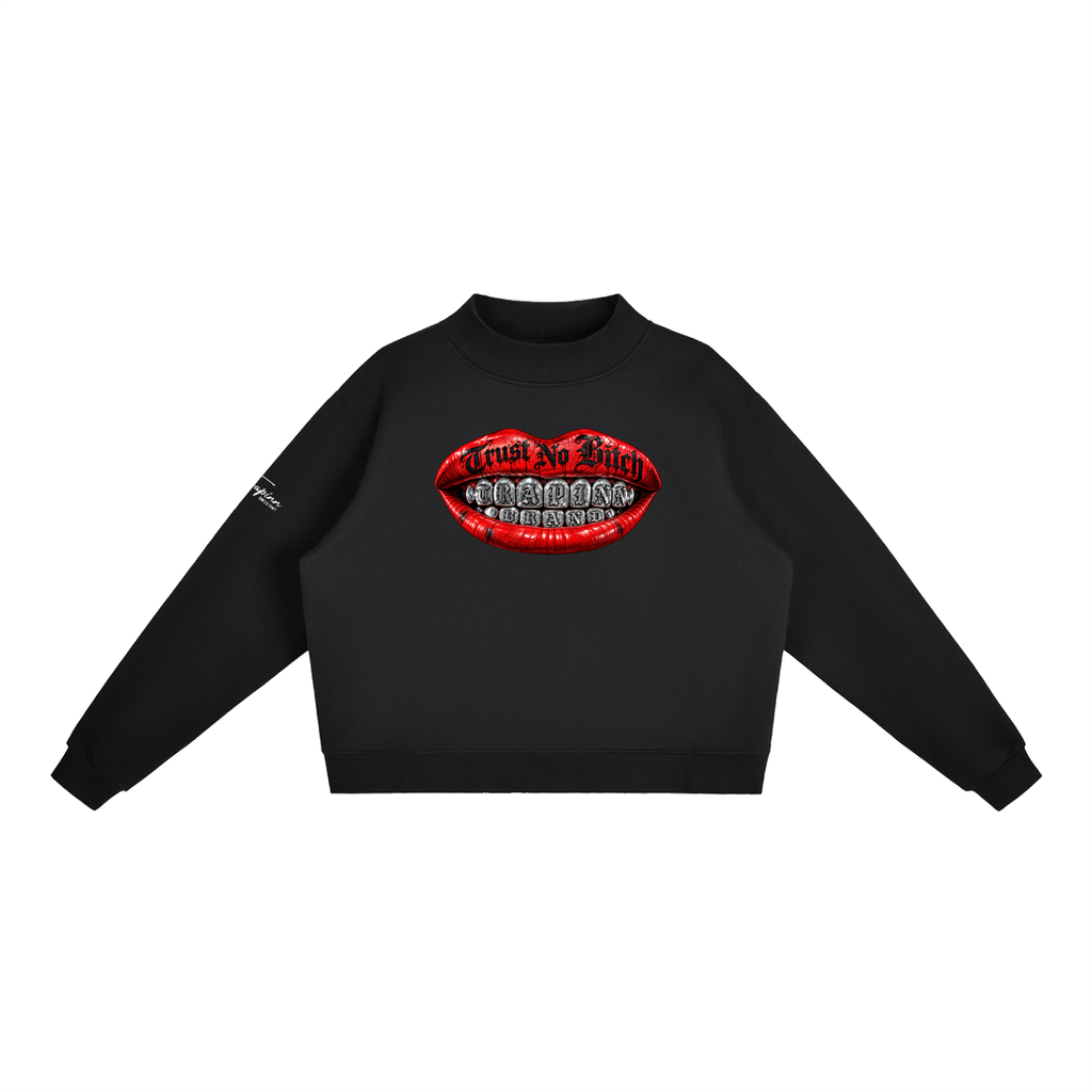 TRAPINN - Essential Fleece Mock-Neck Crew Sweatshirt
